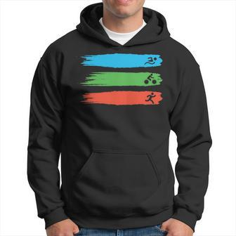 Triathlon Lover Graphic Swimming Cycling Running Hoodie | Mazezy