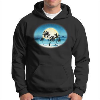 Tropical Island Summer Beach Scene Surf Hoodie - Monsterry DE