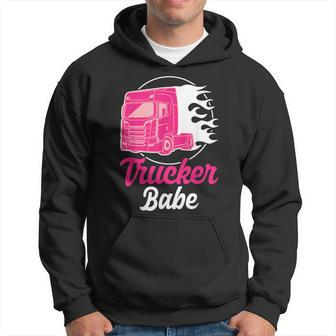 Trucker Babe Truck Driver And Trucker Hoodie - Seseable