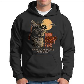 Turn Around Bright Eyes Cat Wearing Glasses Total Eclipse Hoodie - Seseable