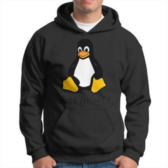 Tux Linux Penguin Sudo Rm -Rf Computer Science Computers Hoodie - Monsterry