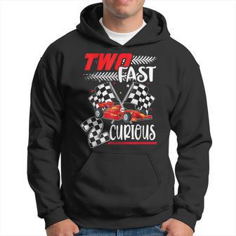 Two Fast 2 Curious Racing 2Nd Birthday Boy Girl Hoodie - Seseable