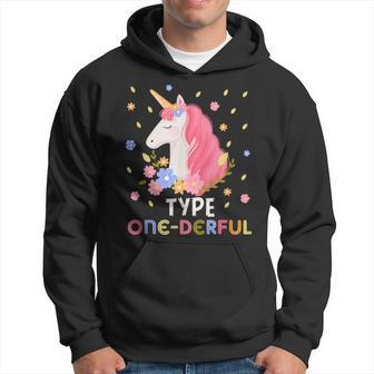 Type One-Derful Unicorn Diabetic Type 1 Diabetes T1d Hoodie - Monsterry