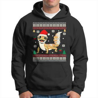 Ugly Christmas Pajama Sweater Leopard Gecko Animals Lover Hoodie - Thegiftio UK