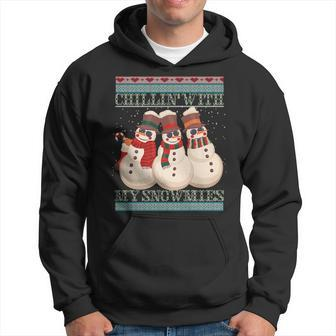 Ugly Christmas Snowman Chillin' With My Snowmies Hoodie - Monsterry UK
