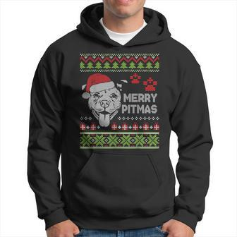 Ugly Sweater Presents Dog Paws Merry Christmas Pitmas Day Me Hoodie - Monsterry UK