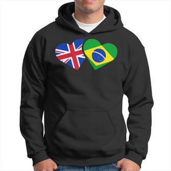 Uk Brazil Flag T Heart British Brazilian Love Cute Hoodie - Thegiftio UK