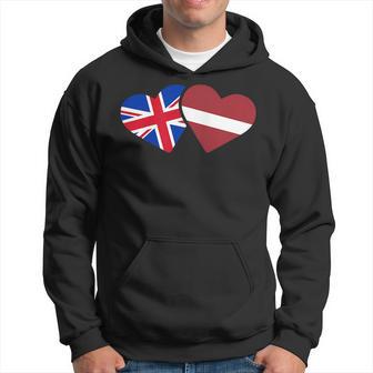 Uk Latvia Flag T Heart British Latvian Love Cute Hoodie - Thegiftio UK