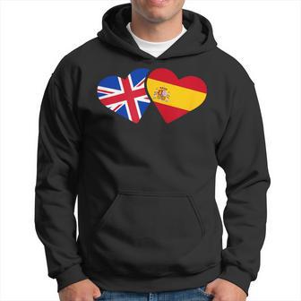 Uk Spain Flag T Heart British Spanish Love Cute Hoodie - Thegiftio UK