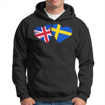 Uk Sweden Flag T Heart British Swedish Love Cute Hoodie - Thegiftio UK