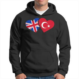 Uk Turkey Flag T Heart British Turkish Love Cute Hoodie - Thegiftio UK