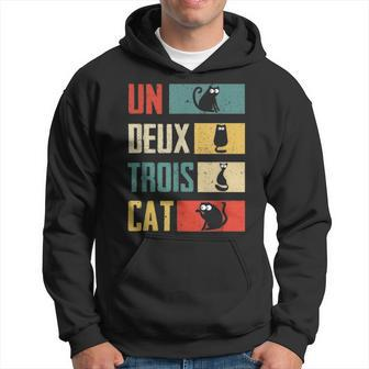 Un Deux Trois Cat Vintage French Joke Cat Lovers Hoodie - Monsterry UK