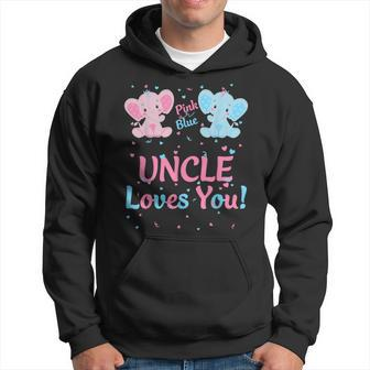 Uncle Gender Reveal Elephant Pink Or Blue Matching Family Hoodie - Seseable