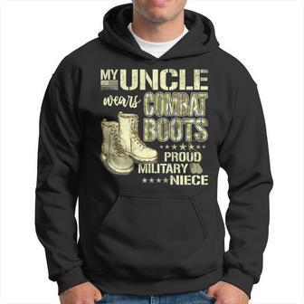 My Uncle Wears Combat Boots Dog Tags Proud Military Niece Hoodie - Monsterry DE