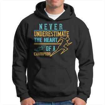 Never Underestimate The Heart Of A Champion Runner Hoodie | Mazezy