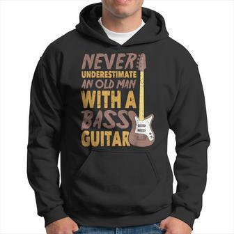 Never Underestimate An Old Man With A Bass Guitar Rock Hoodie | Mazezy
