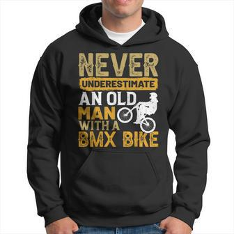 Never Underestimate An Old Man With A Bmx Bike Cycling Hoodie | Mazezy