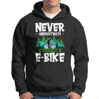 Never Underestimate An Old Man With An E-Bike Biker Hoodie | Mazezy