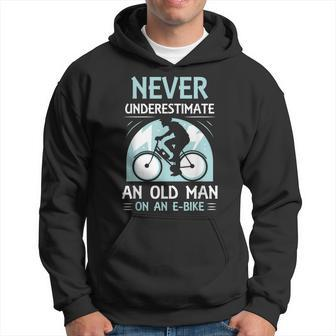 Never Underestimate An Old Man On An E-Bike Electric Biking Hoodie | Mazezy
