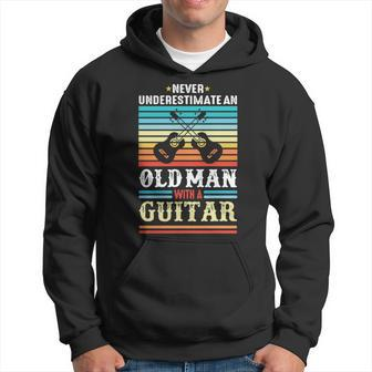 Never Underestimate An Old Man With A Guitar Acoustic Guitar Hoodie | Mazezy