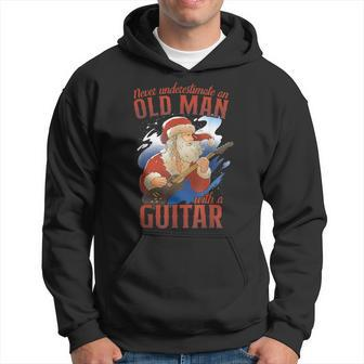 Never Underestimate An Old Man With A Guitar Santa Hoodie | Mazezy