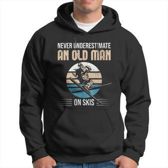 Never Underestimate An Old Man On Skis Old Man Ski Hoodie - Seseable