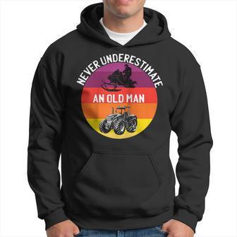 Never Underestimate An Old Man With A Snowmobile Tractor Hoodie - Thegiftio UK