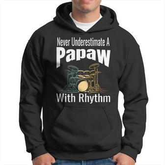 Never Underestimate A Papaw With Rhythm Drum Set Retro Hoodie | Mazezy