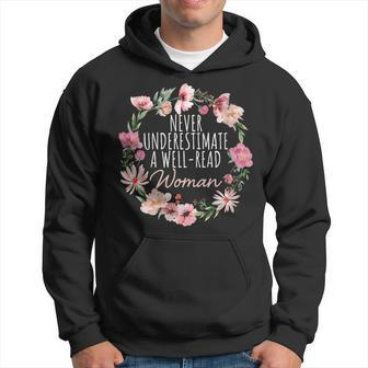Never Underestimate Well-Read Woman Hoodie | Mazezy