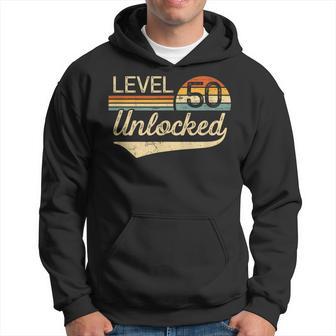 Unlocked Level 50 Vintage 50Th Birthday Hoodie - Thegiftio UK