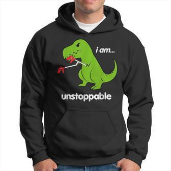 I Am Unstoppable T-Rex Dinosaur Dino Cool Cute Humor Hoodie - Monsterry