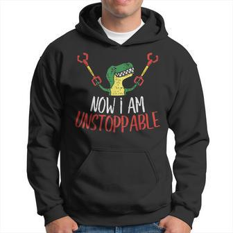 Now I Am Unstoppable Trex Dino Claws Dinosaur Hoodie - Monsterry