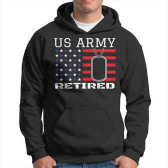 Us American Flag Patriotism Dog Tag Veteran Army Retirement Hoodie - Monsterry