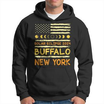 Us Flag American Total Solar Eclipse 2024 Buffalo New York Hoodie - Monsterry UK