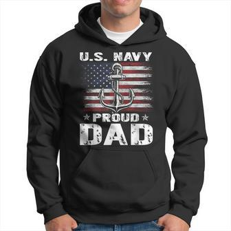 US NAVY Proud Dad With American Flag Veteran Day Hoodie - Monsterry UK