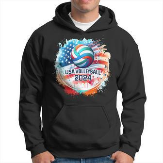 Usa 2024 Summer Games Volleyball America Sports 2024 Usa Hoodie | Mazezy