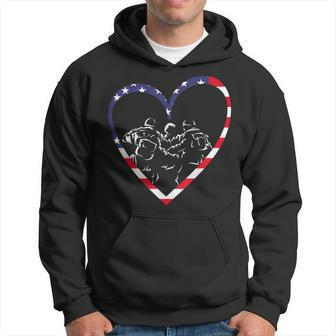 Usa Flag Heart American Patriotic Armed Forces Memorial Day Hoodie - Monsterry UK