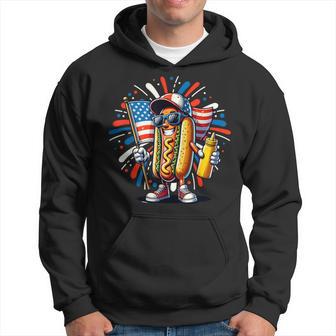 Usa Hot Dog American Flag Usa 4Th Of July Fourth Patriotic Hoodie - Thegiftio UK