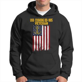 Uss Cushing Dd-985 Warship Veteran Day Fathers Day Dad Son Hoodie - Seseable