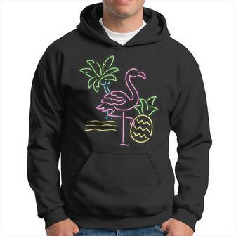 Vacation Palms Pineapple Travel Flamingo Hoodie - Monsterry