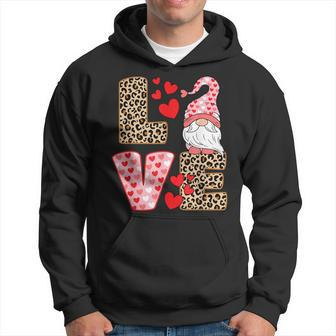 Valentines Day Cute Love Heart Gnome Leopard Cheetah Print Hoodie - Monsterry CA