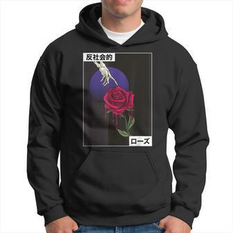 Vaporwave Bleeding Rose Anti Social Club Hoodie - Monsterry DE