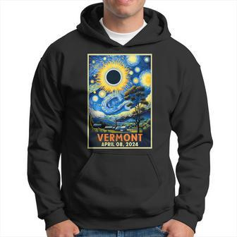 Vermont Total Solar Eclipse 2024 Starry Night Van Gogh Hoodie - Thegiftio UK