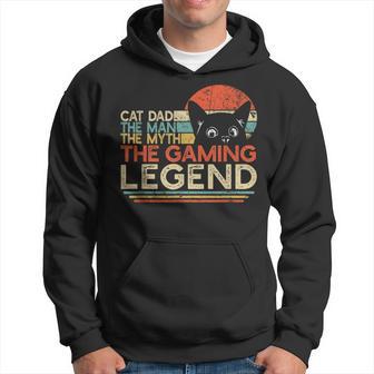 Video Game Player Cat Dad Man Myth Gaming Legend Gamer Hoodie - Monsterry AU