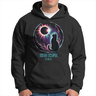 View Totality April 8 2024 Astronomy Cat Lover Solar Eclipse Hoodie - Monsterry