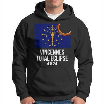 Vincennes Indiana Eclipse 2024 Vincennes Indiana Flag Hoodie | Mazezy
