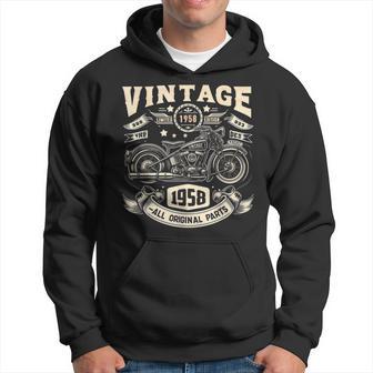 Vintage 1958 Born In 1958 66Th Birthday Motorcycle Bikers Hoodie - Thegiftio UK