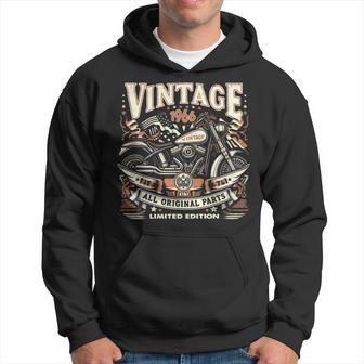 Vintage 1966 Nacido En 1966 58 Cumpleaños Motociclistas Manga Larga Sudadera - Regaloses