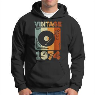 Vintage 1974 50 Years Old Boys Vinyl Record Player Retro Hoodie - Thegiftio UK