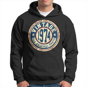 Vintage 1974 All Original Parts Retro 50Th Birthday Hoodie - Thegiftio UK